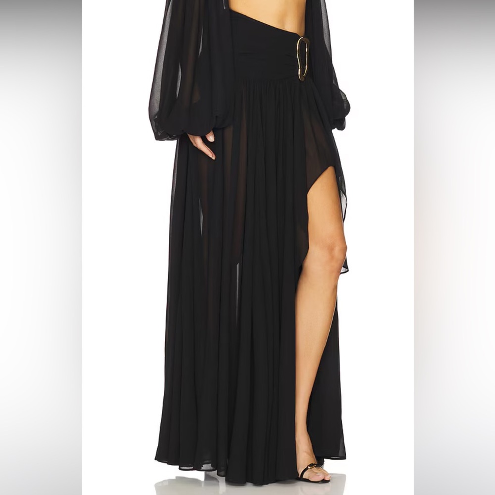 NWOT! Michael Costello x REVOLVE Blair Maxi Skirt in Black - Picture 2 of 9